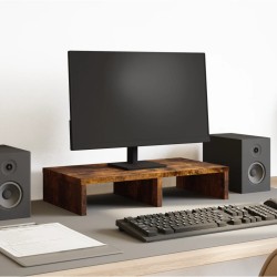 Support de moniteur chêne fumé 50x27x10 cm bois d'ingénierie 