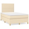 Sommier à lattes de lit avec matelas crème 120x190 cm tissu 