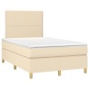 Sommier à lattes de lit avec matelas crème 120x190 cm tissu 