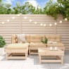 Salon de jardin 5 pcs avec coussins bois massif 