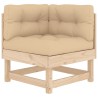 Salon de jardin 5 pcs avec coussins bois massif 