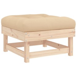 Salon de jardin 5 pcs avec coussins bois massif 