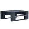 Salon de jardin palette 4pcs avec coussins Pin imprégné de noir 