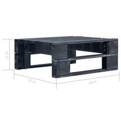 Salon de jardin palette 4pcs avec coussins Pin imprégné de noir 
