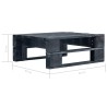 Salon de jardin palette 4pcs avec coussins Pin imprégné de noir 
