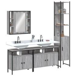 Ensemble d'armoires de salle de bain 4 pcs sonoma gris 