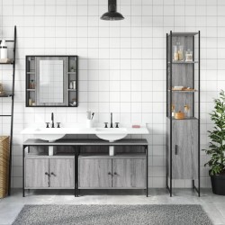 Ensemble d'armoires de salle de bain 4 pcs sonoma gris 
