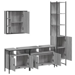 Ensemble d'armoires de salle de bain 4 pcs sonoma gris 