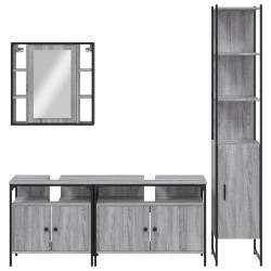 Ensemble d'armoires de salle de bain 4 pcs sonoma gris 