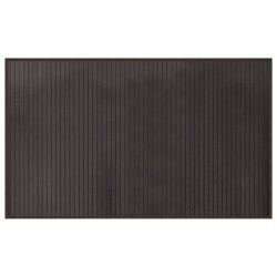 Tapis rectangulaire marron foncé 60x100 cm bambou 