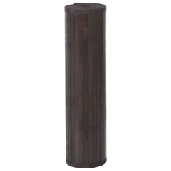 Tapis rectangulaire marron foncé 60x100 cm bambou 
