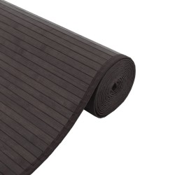 Tapis rectangulaire marron foncé 60x100 cm bambou 