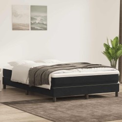 Sommier à lattes de lit avec matelas noir 160x210 cm velours 