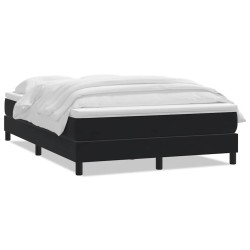 Sommier à lattes de lit avec matelas noir 160x210 cm velours 