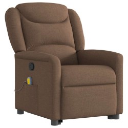 Fauteuil de massage inclinable Marron Tissu 