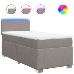 Sommier à lattes de lit avec matelas Taupe 90x190 cm Tissu 