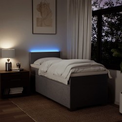 Sommier à lattes de lit avec matelas Taupe 90x190 cm Tissu 