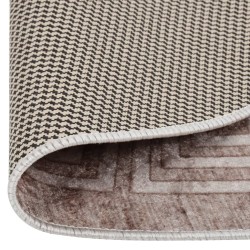 Tapis lavable antidérapant 120 cm beige 