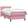 Sommier à lattes de lit avec matelas rose 100x220 cm velours 