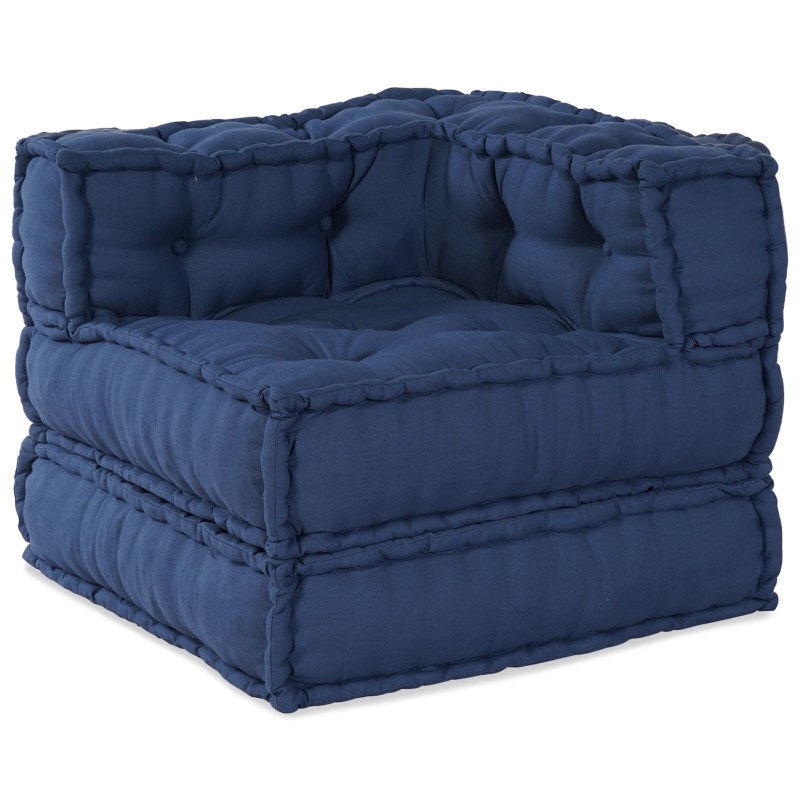 Poufs modulaires2 pcs en tissu indigo 