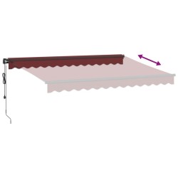 Auvent rétractable automatique bordeaux 350x250 cm 
