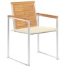 Chaises de jardin avec coussins lot de 2 Teck solide et acier 