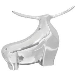 Sculpture de TaureauArgent 37x44x17 cm Aluminium 