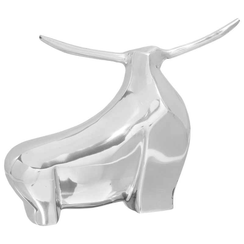 Sculpture de TaureauArgent 37x44x17 cm Aluminium 