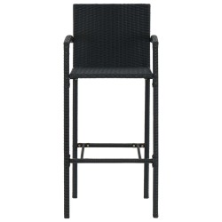 Ensemble de bar de jardin 3 pcs Noir 
