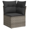 Salon de jardin 5 pcs avec coussins gris résine tressée 