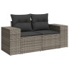 Salon de jardin 5 pcs avec coussins gris résine tressée 