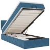 Cadre de lit ottoman avec matelas bleu foncé 90x190 cm velours 