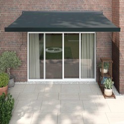 Auvent rétractable anthracite 3x2,5 m tissu et aluminium 