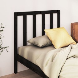 Tête de lit Noir 106x4x100 cm Bois massif de pin 