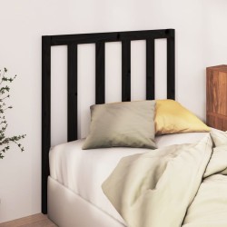 Tête de lit Noir 106x4x100 cm Bois massif de pin 