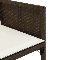 Ensemble à manger de jardin et coussins 7 pcs marron rotin 