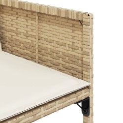 Ensemble à manger de jardin et coussins 7 pcs beige poly rotin 