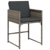 Ensemble à manger de jardin et coussins 7 pcs gris rotin 