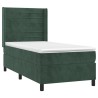 Sommier à lattes de lit et matelas et LED Vert foncé 90x190cm 