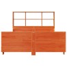 Lit bibliothèque sans matelas cire marron 135x190cm bois massif 