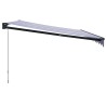 Auvent rétractable bleu et blanc 4,5x3 m tissu et aluminium 