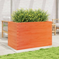 Jardinière cire marron 110x60x68,5 cm bois de pin massif 