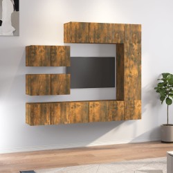 Ensemble de meubles TV 8 pcs Chêne fumé Bois d'ingénierie 