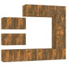 Ensemble de meubles TV 8 pcs Chêne fumé Bois d'ingénierie 