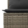 Salon de jardin 6 pcs avec coussins gris résine tressée 