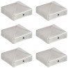 Bouchons de poteau de clôture 6 pcs Métal galvanisé 71x71 mm 