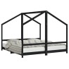 Cadre de lit pour enfants noir 2x(90x190) cm bois de pin massif 
