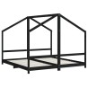 Cadre de lit pour enfants noir 2x(90x190) cm bois de pin massif 
