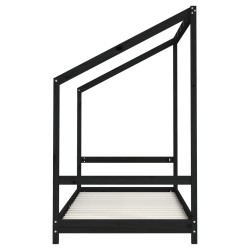 Cadre de lit pour enfants noir 2x(90x190) cm bois de pin massif 
