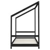 Cadre de lit pour enfants noir 2x(90x190) cm bois de pin massif 